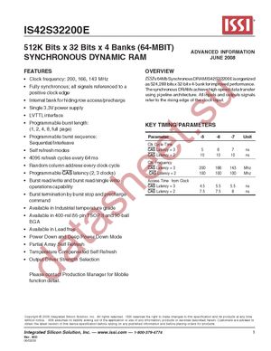IS42S32200E-6B-TR datasheet  